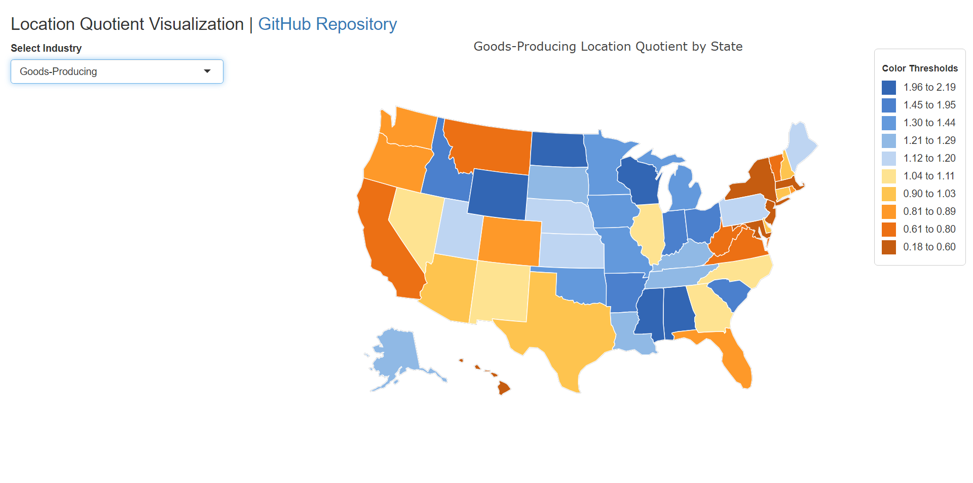 Location Quotient Visualization